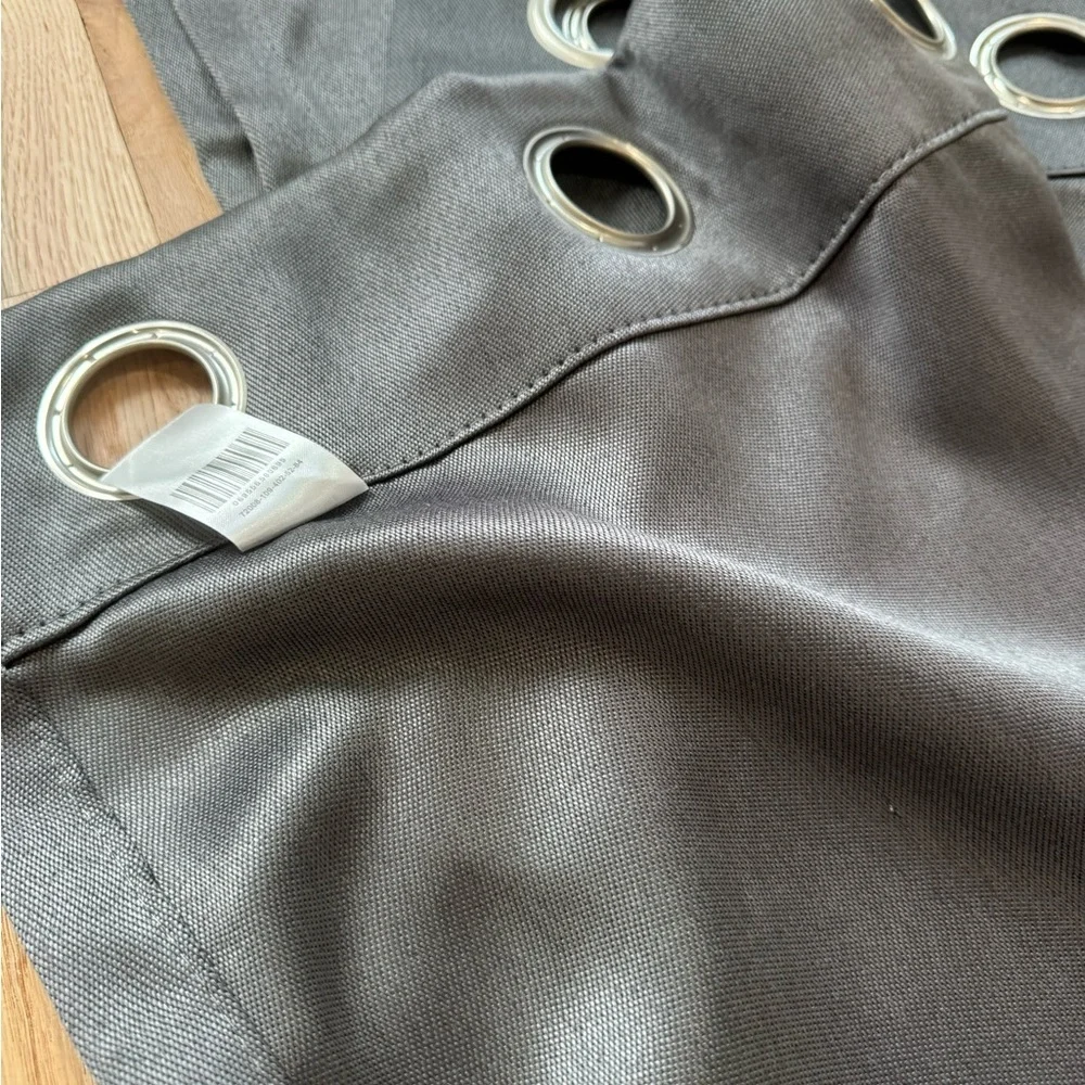 Slate Gray Faux Silk Curtains, 51x82 Washable‎ EUC